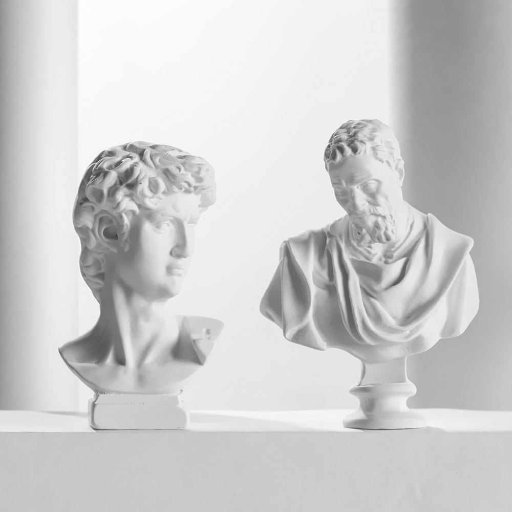 古代ギリシャ風 ホワイトバスト彫刻　石膏像 石膏胸像 / ギリシャ神話風 / クラシック 美術像 / 彫刻 装飾